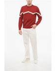 Armani EMPORIO Virgin Wool Sweater with Herringbone Embroidery