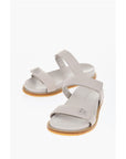 Armani Strap Closure Leather Sandals