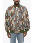 Armani EMPORIO Sustainable Cotton Blend Bomber Jacket with Geometri