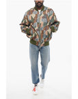 Armani EMPORIO Sustainable Cotton Blend Bomber Jacket with Geometri