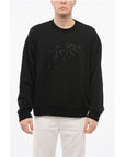 Armani EMPORIO Crew Neck NOIR Sweatshirt with Beaded Embroidery