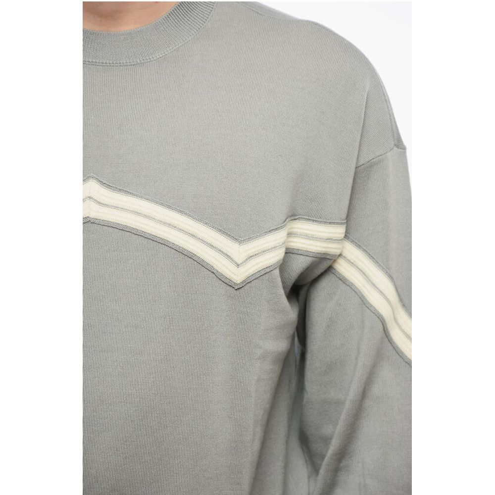 Armani EMPORIO Virgin Wool Sweater with Herringbone Embroidery