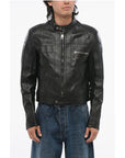 Dolce & Gabbana Leather Jacket with Zipped Sleeves