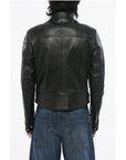 Dolce & Gabbana Leather Jacket with Zipped Sleeves