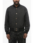 Versace Quilted BAROCCO Bomber Jacket with Jewel Buttons