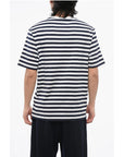 Versace Awning Striped Cotton T-Shirt with Embroidered Logo
