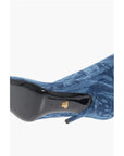 Versace Denim LA GRECA Under the Knee Boots with Stiletto Heel 11cm