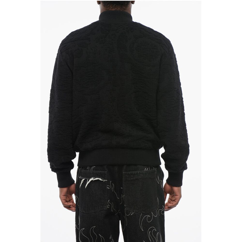 Versace Patterned Lining Zip-up Reversible Sweatshirt