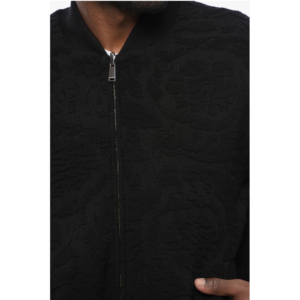 Versace Patterned Lining Zip-up Reversible Sweatshirt