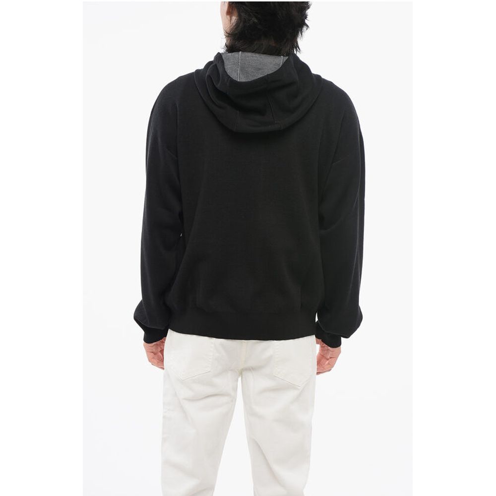 Versace Zip-up Barocco Patterned Pullover with Hood