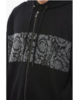 Versace Zip-up Barocco Patterned Pullover with Hood