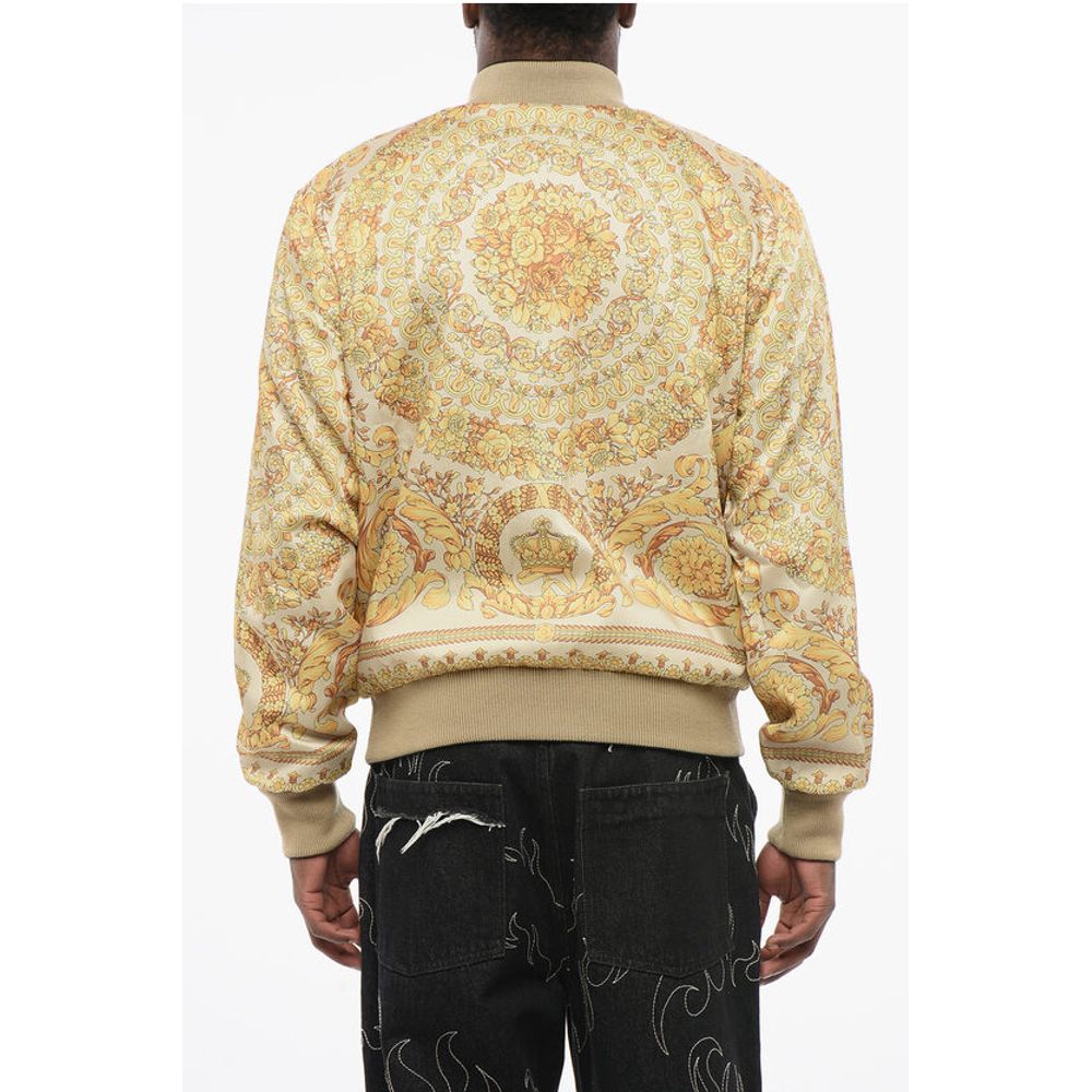 Versace Patterned Lining Zip-up Reversible Sweatshirt