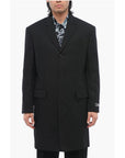Versace Twill Virgin Wool Slim Fit Coat