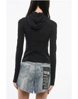 Versace Tech Hoodie Top with Logo Motif