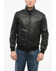 Armani GIORGIO Reversible Leather Jacket with Embroidered Logo