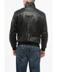 Armani GIORGIO Reversible Leather Jacket with Embroidered Logo