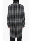 Versace Windowpane Check Wool Blend Coat