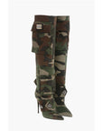 Dolce & Gabbana Camouflage Denim Boots with Pockets 11cm
