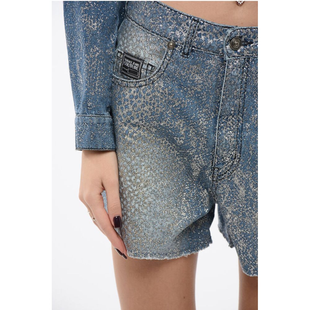 Versace JEANS COUTURE Glittery Denim Shorts