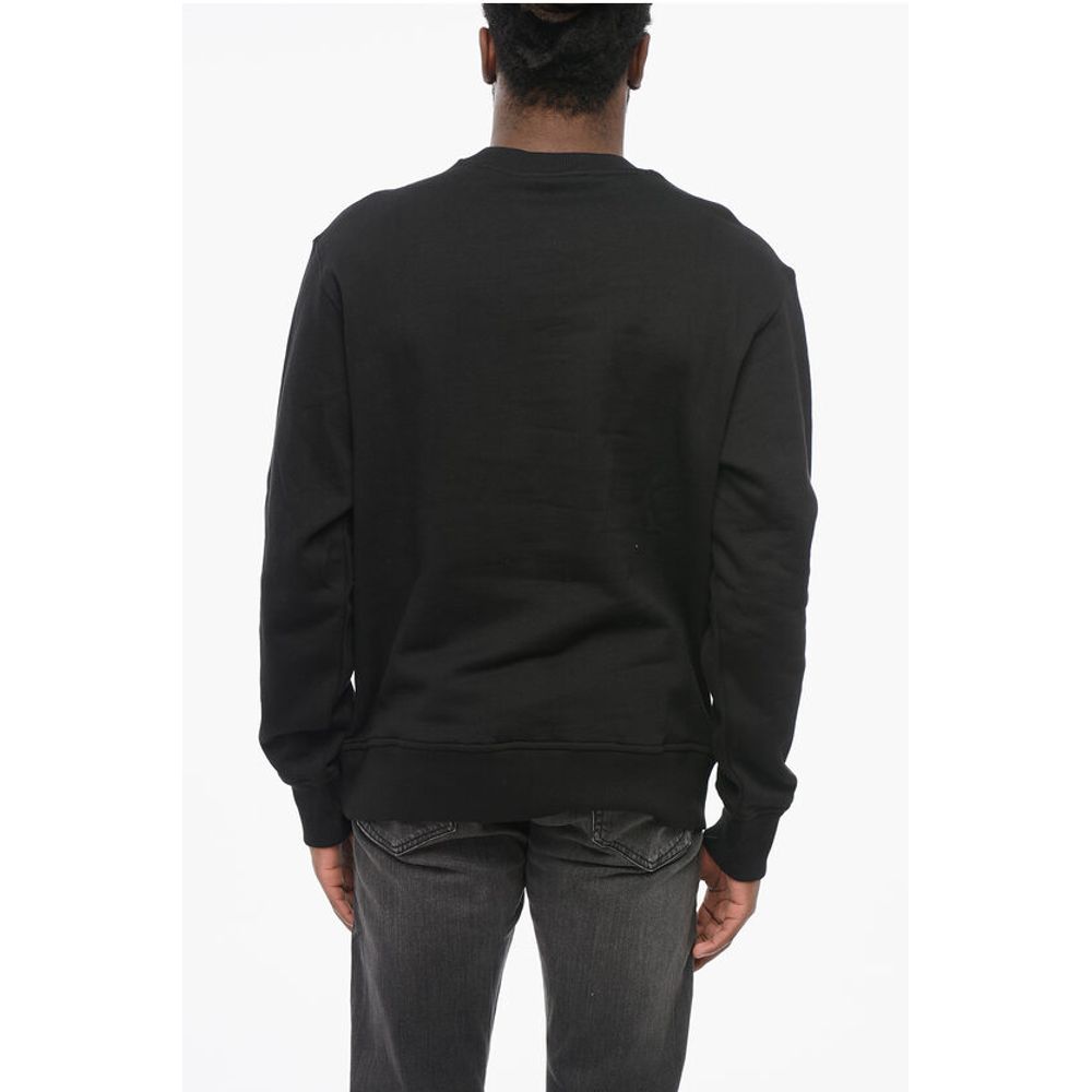 Versace JEANS COUTURE Crew Neck Sweatshirt with Embossed Lamè Logo