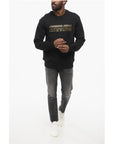 Versace JEANS COUTURE Crew Neck Sweatshirt with Embossed Lamè Logo