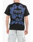 Versace JEANS COUTURE Crew Neck Cotton T-Shirt with Printed Breast-p
