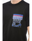 Versace JEANS COUTURE Crew Neck Cotton T-Shirt with Printed Breast-p