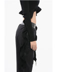 Versace JEANS COUTURE Ribbed Cropped Top with Self-tie Detail