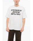 Versace JEANS COUTURE Cotton Loose Fit T-Shirt with Printed Logo