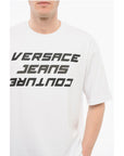 Versace JEANS COUTURE Cotton Loose Fit T-Shirt with Printed Logo