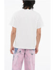 Versace JEANS COUTURE Crew Neck Cotton T-Shir with Rhinestoned Logo