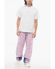 Versace JEANS COUTURE Crew Neck Cotton T-Shir with Rhinestoned Logo