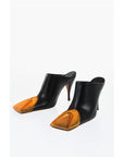 Off-White Leather LUNAR Mules With Statement Detail Heel 11 cm