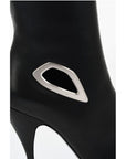 Off-White Leather HIgh Boots With Cut-Out Details Heel 11 cm