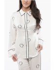 AllSaints Printed Satin SOFI Blouse With Hidden Closure
