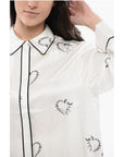 AllSaints Printed Satin SOFI Blouse With Hidden Closure