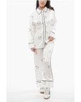 AllSaints Printed Satin SOFI Blouse With Hidden Closure