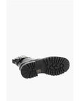 Balmain Leather Combat Booties with Ankle Strap and Logoed Buckle