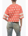 Balmain Cotton STAR Cropped Fit T-Shirt with Printed Logo