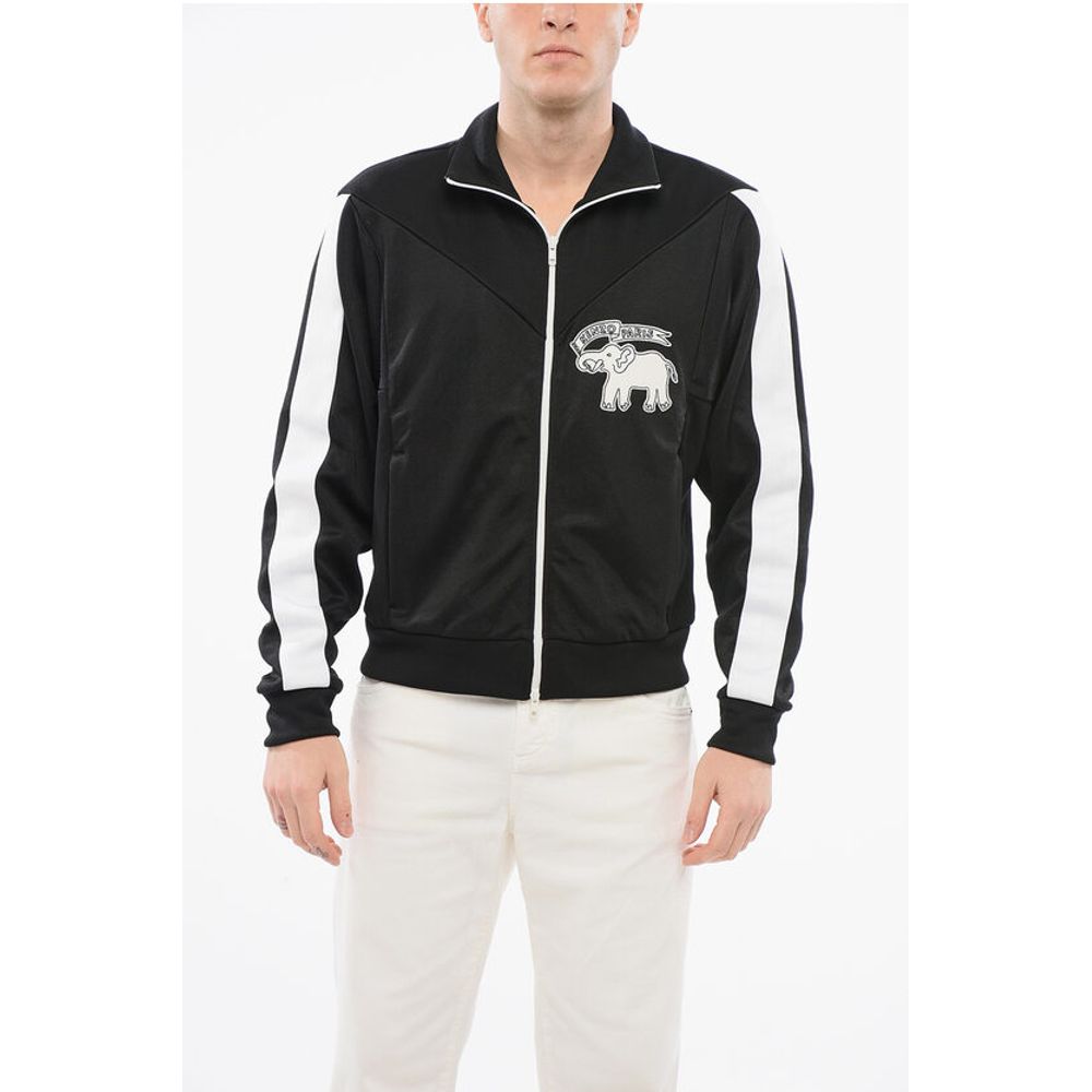 Kenzo Acetate ELEPHANT Track Sweatshirt with Side Contrasting Band