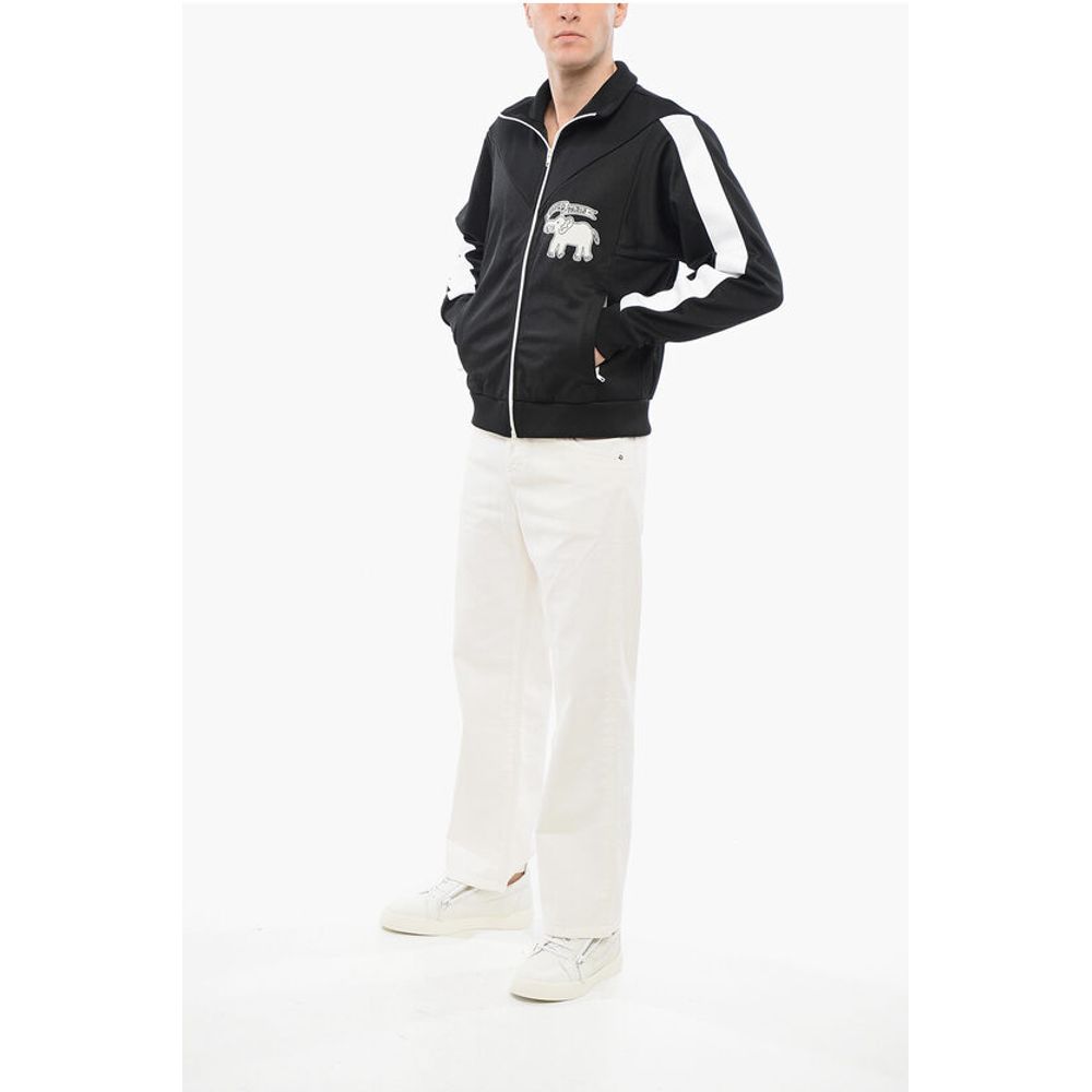 Kenzo Acetate ELEPHANT Track Sweatshirt with Side Contrasting Band