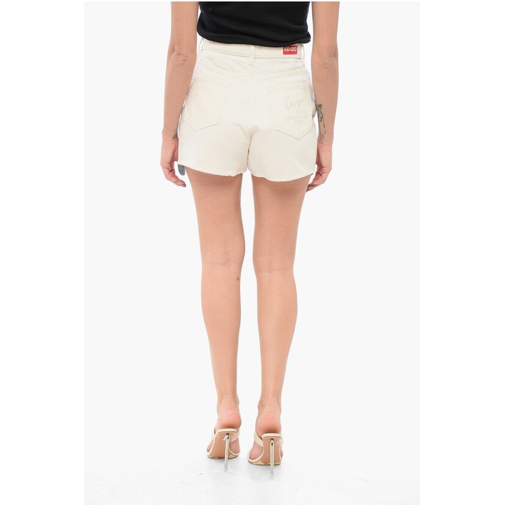Kenzo Denim Shorts with Logoed Back Pocket