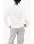 Kenzo Crew Neck Cotton Sweatshirt with Embroidered Logo