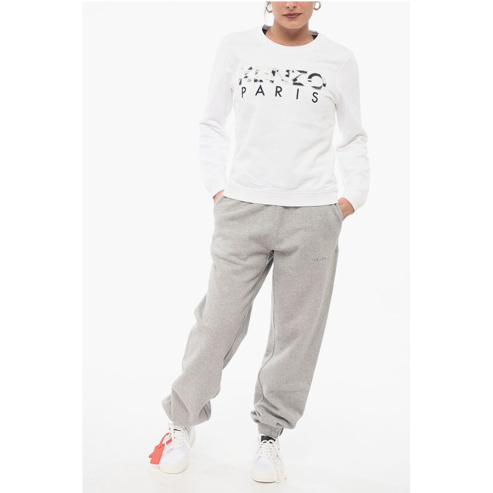 Kenzo Crew Neck Cotton Sweatshirt with Embroidered Logo
