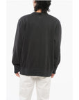 Rag&Bone Crew Neck Brushed Cotton Sweatshirt with Printed Logo