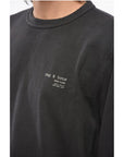 Rag&Bone Crew Neck Brushed Cotton Sweatshirt with Printed Logo