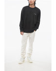 Rag&Bone Crew Neck Brushed Cotton Sweatshirt with Printed Logo