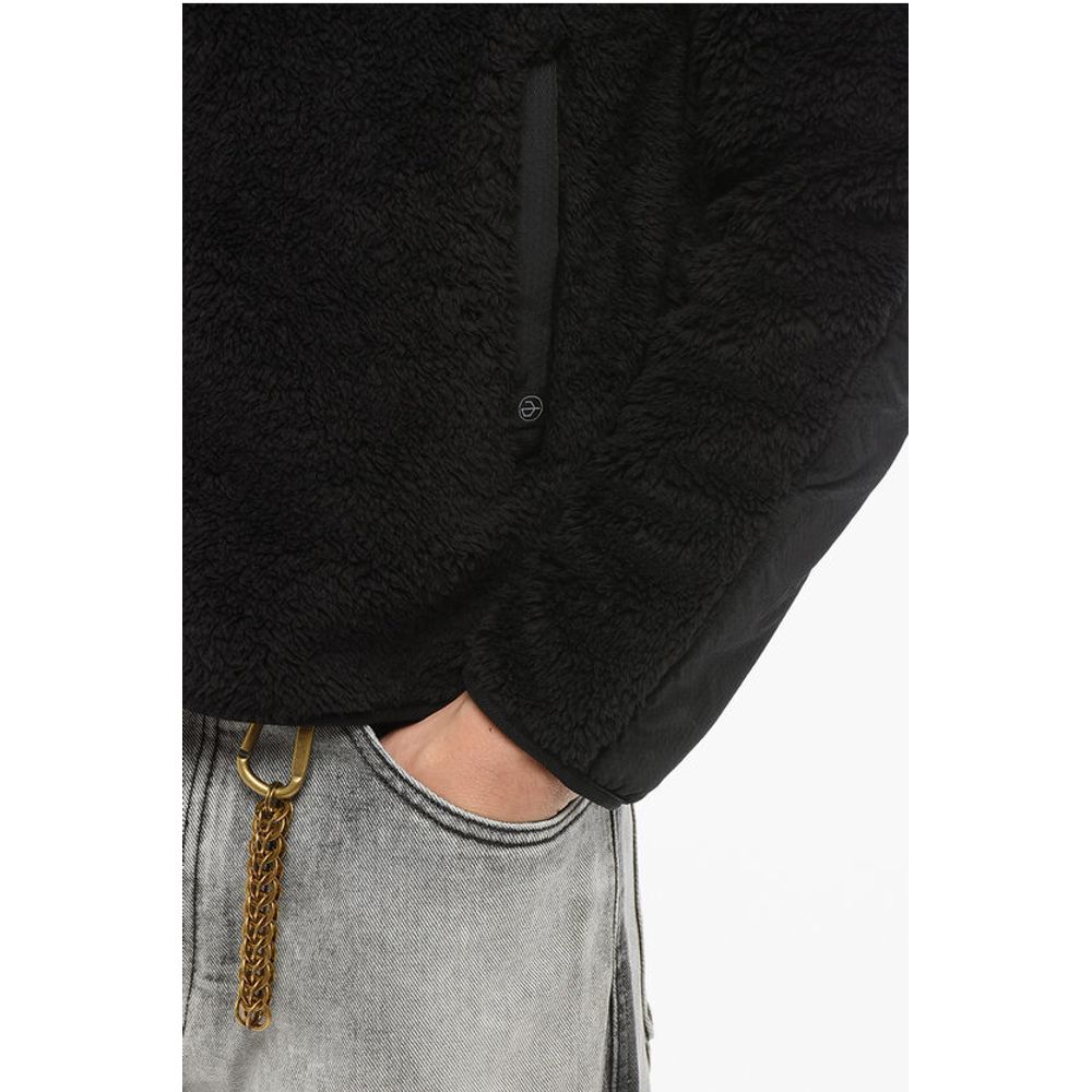Rag&Bone Zip-up Sherpa Sweatshirt with Nylon Details