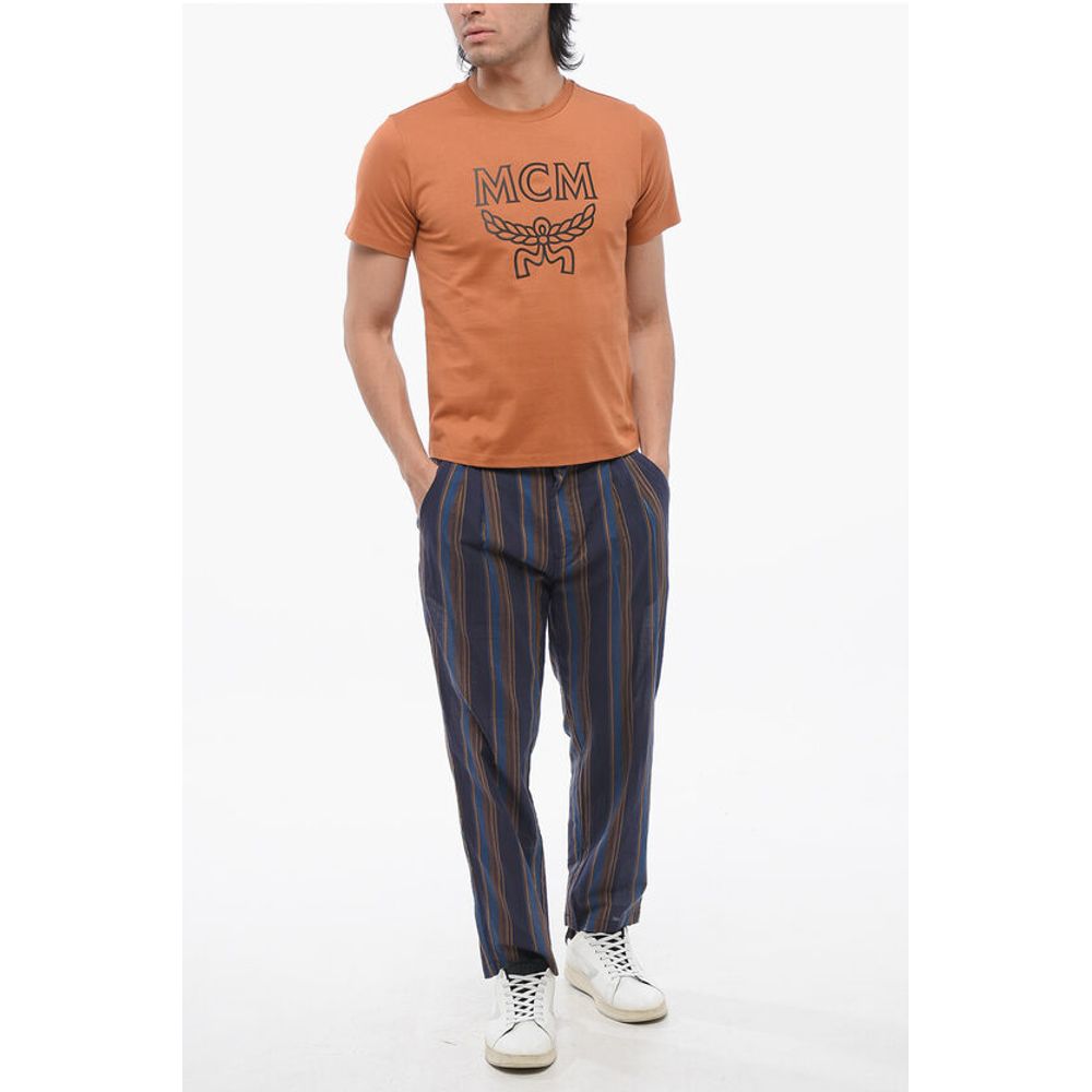 MCM Cotton Crew-Neck T-shirt with Contrast Print