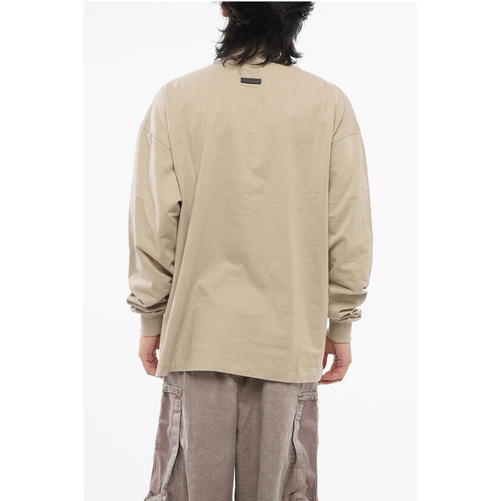 Fear Of God Crew Neck ETERNAL T-Shirt with Cuffs and Flocked Logo